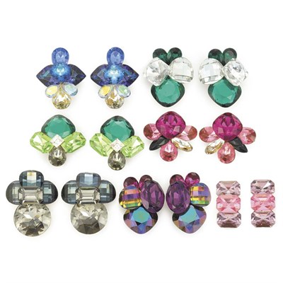 Lot 264 - Seven Pairs of Costume Earclips, Wendy Gell