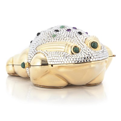 Lot 915 - Rhinestone Frog Clutch Evening Purse, Judith Leiber