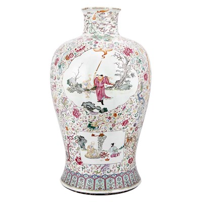 Lot 484 - Chinese Famille Rose Glazed Porcelain Meiping...