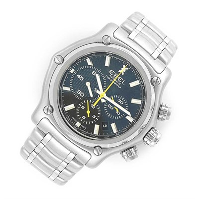 Lot 617 - Gentleman's Stainless Steel Chronograph Wristwatch, Ebel