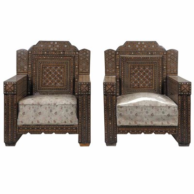 Lot 149 - Pair of Anglo-Indian Mother-of-Pearl Inlaid...