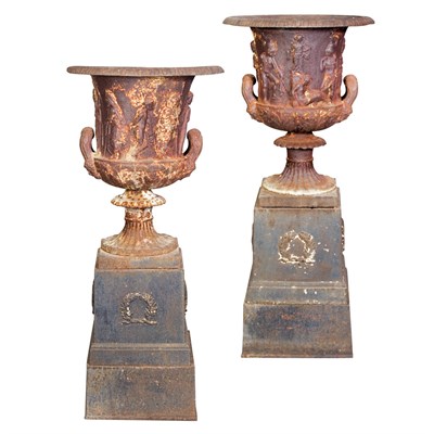 Lot 379A - Pair of Continental Neoclassical Cast Iron...
