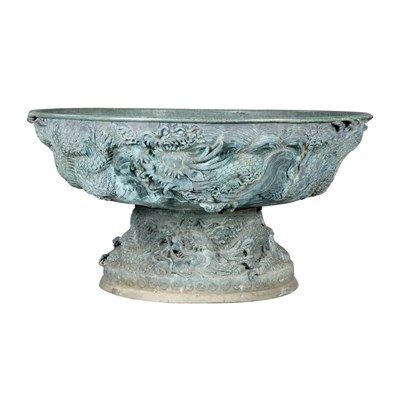 Lot 454 - Massive Japanese Bronze Garden Basin Early...