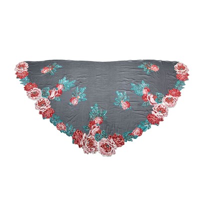 Lot 1087 - Sequin Embroidered Shawl Black chiffon with...