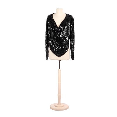 Lot 1119 - Oleg Cassini Evening Top Embroidered overall...