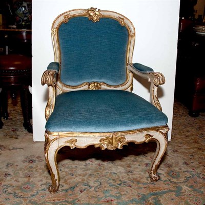 Lot 472 - Italian Rococo Gilt and Painted Wood Open...