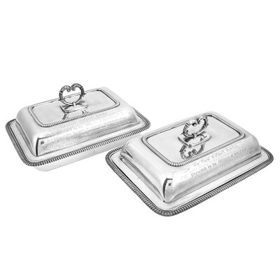 Lot 329A - Pair of George III Silver Entree Dishes and...
