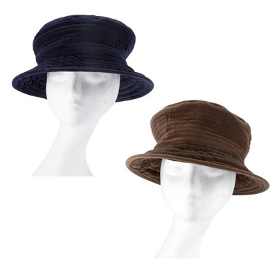 Lot 1128 - Two Channel Stitched Velvet Hats by Importina...