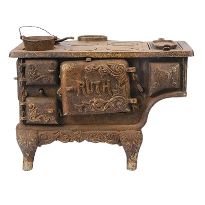 Lot 221 - Two Cast Iron Diminutive Stoves; Together with...