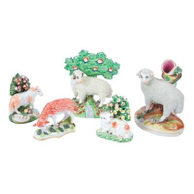 Lot 269 - Group of Staffordshire Figures of Sheep...