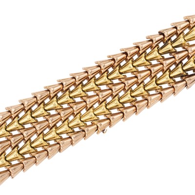 Lot 404 - Wide Two-Color Gold Bracelet