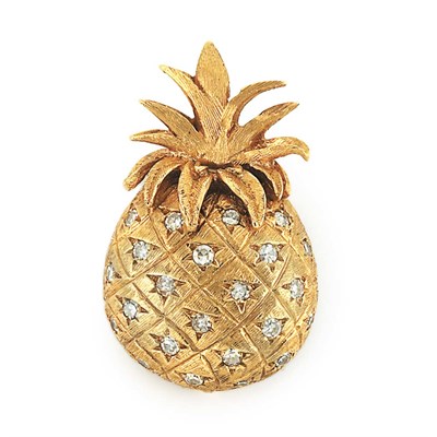 Lot 277 - Gold and Diamond Pineapple Pin