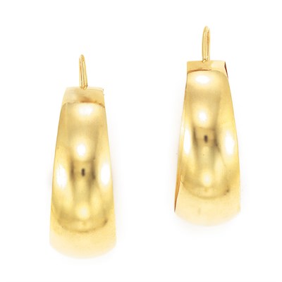 Lot 414 - Pair of Gold Hoop Earrings