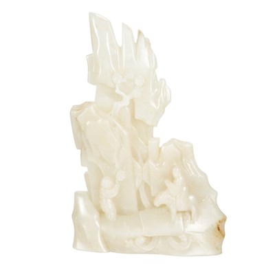 Lot 395 - Chinese White Jade Mountain 19th Century...