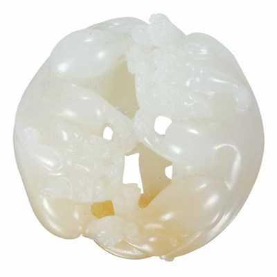 Lot 404 - Chinese White Jade Qilin-Form Toggle Possibly...