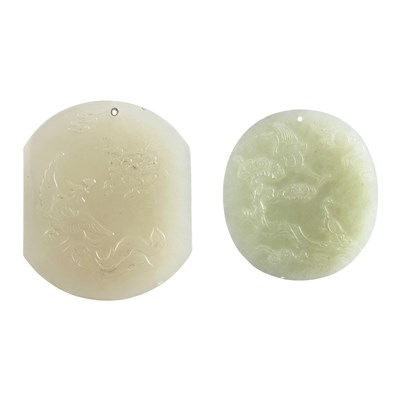 Lot 441 - Two Chinese Jade Plaques 19th Century...