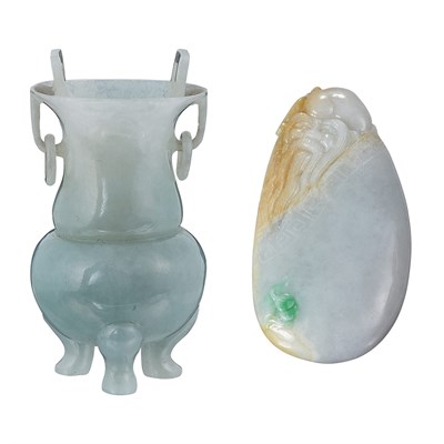 Lot 358 - Two Chinese Jadeite Articles Comprising a...