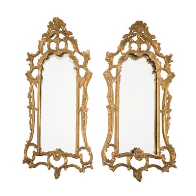 Lot 496 - Pair of George III Style Gilt-Metal Mirrors...