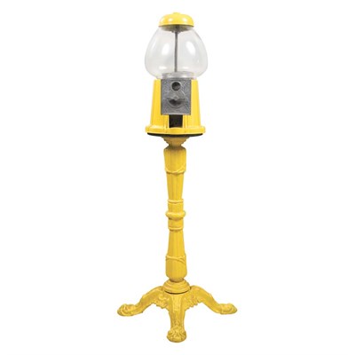 Lot 243 - Yellow Painted Metal Gumball Machine Height 40...