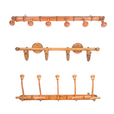 Lot 256 - Group of Three American Pine Coat Racks Height...