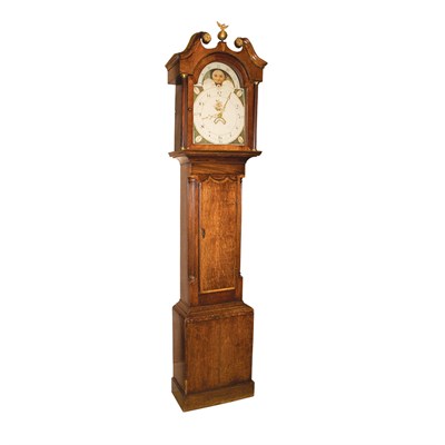 Lot 397 - Chippendale Style Oak Tall Case Clock Height 7...