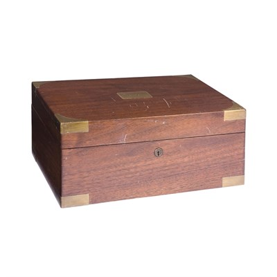 Lot 208 - Brass Bound Mahogany Humidor Height 4 inches,...