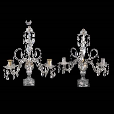 Lot 418 - Pair of George III Style Colorless Cut Glass...