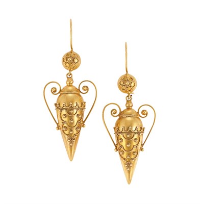 Lot 49 - Pair of Gold Pendant-Earrings