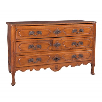 Lot 154 - Provincial Louis XV Cherry Commode Mid 18th...