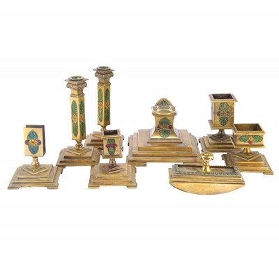 Lot 493 - Neoclassical Style Gilt and Enameled Metal...