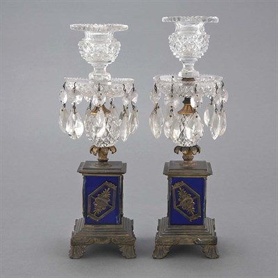 Lot 332 - Pair of Regency Gilt-Bronze Mounted Colorless...