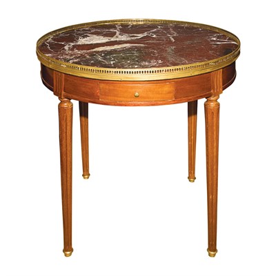 Lot 294 - Louis XVI Style Marble Top Mahogany Bouillotte...
