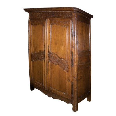 Lot 244 - Louis XV Style Oak Armoire Height 7 feet 4...