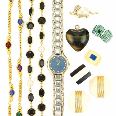 Lot 892 - Group of Metal, Ivory, Plastic and Glass Costume Jewelry