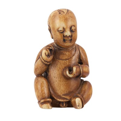 Lot 60 - Chinese Ivory Figure of a Boy Ming Dynasty The...
