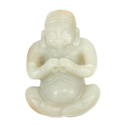 Lot 424 - Chinese Jade Figure of a Winged Mythical...