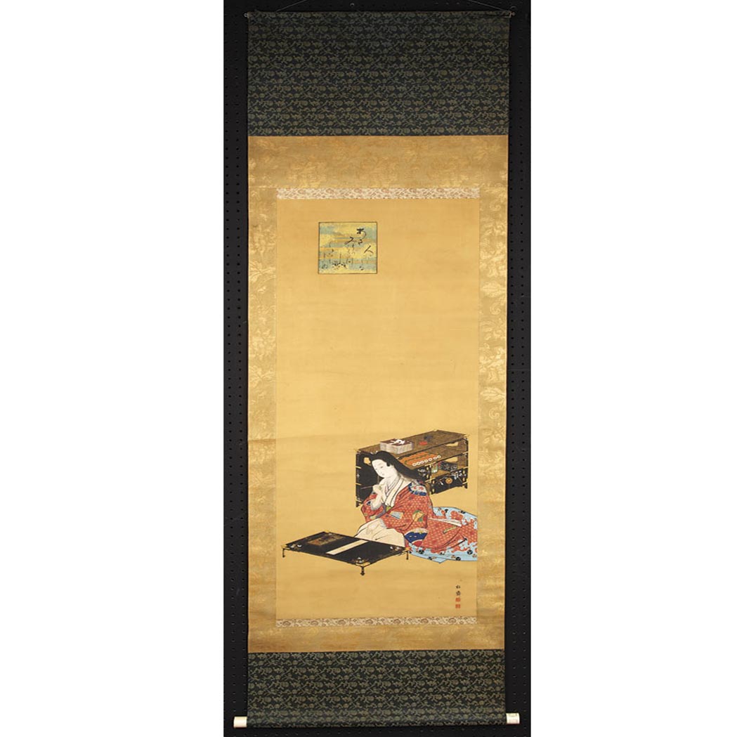 Lot 13 - Japanese School 19th Century Seated female at...