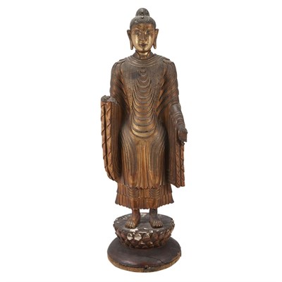 Lot 96 - Chinese Gilt-Wood and Polychrome Painted Wood...
