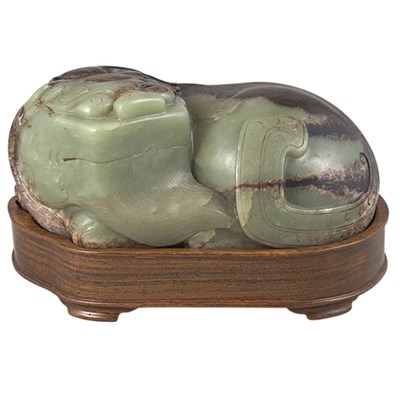 Lot 406 - Chinese Jade Qilin Carved in archaic fashion,...