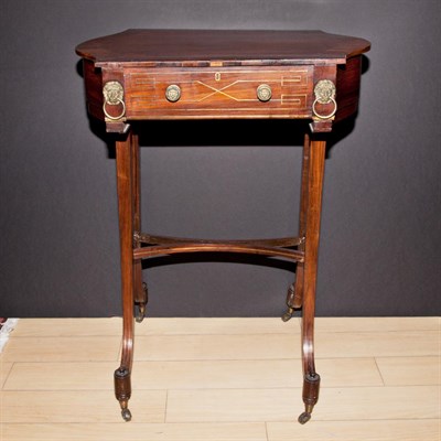 Lot 329 - Regency Brass Inlaid Mahogany Side Table Circa...