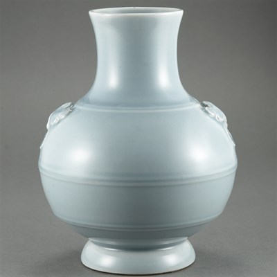 Lot 433 - Chinese Light Blue Glazed Porcelain Vase 19th...