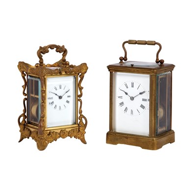 Lot 127 - Two Brass Carriage Clocks Height of taller 5...