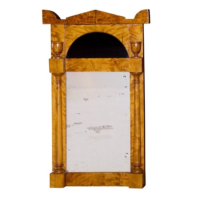 Lot 228 - Biedermeier Satinwood Mirror Height 30 inches,...