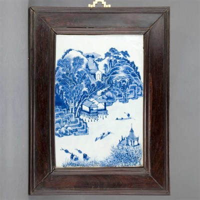 Lot 248 - Chinese Blue and White Glazed Porcelain Plaque...