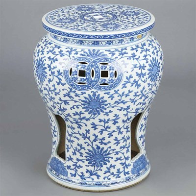 Lot 415 - Chinese Blue and White Glazed Porcelain Garden...
