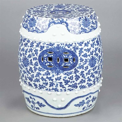 Lot 338 - Chinese Blue and White Glazed Porcelain Garden...
