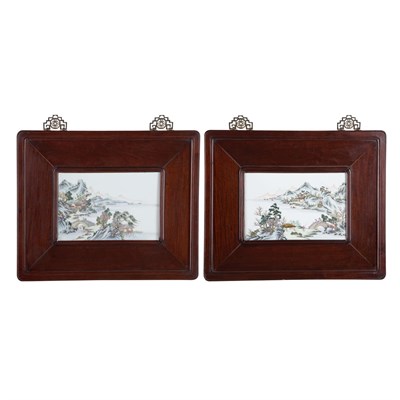 Lot 412 - Pair of Chinese Famille Rose Glazed Porcelain...