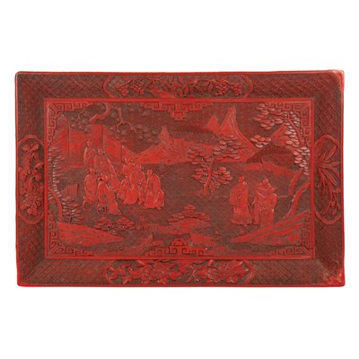 Lot 314 - Chinese Cinnabar Lacquer Tray Qing Dynasty Of...