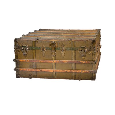 Lot 207 - Metal Bound Trunk Height 18 1/2 inches, width...