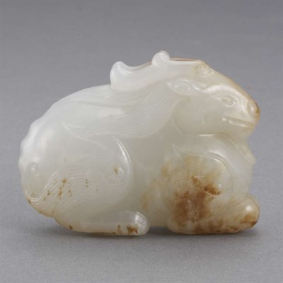 Lot 157 - Chinese Jade Deer-Form Toggle The animal...